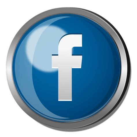 Facebook Round Metal Button Transparent Png And Svg Vector File