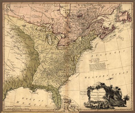The United States of North America, with the British & Spanish territories according to the ...