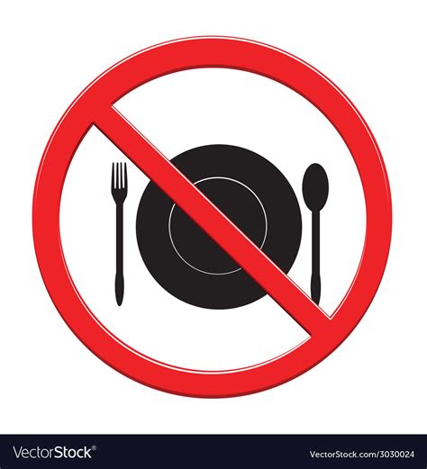Do Not Eat Sign Icon Royalty Free Vector Image