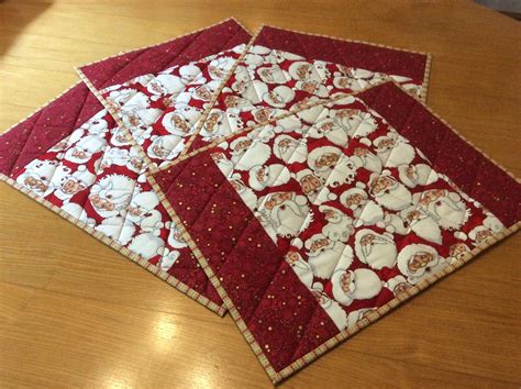 Quilted Christmas Placemats Set Of 4 Placematshandmadesize Etsy Uk