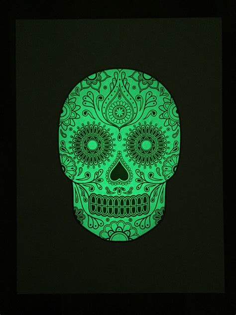 Sugar Skull Screen Print Glow In The Dark Anatomy Boutique