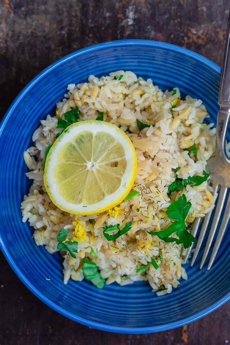 Greek Lemon Rice Recipe The Mediterranean Dish