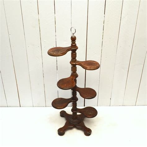 Multi Tier Wooden Plant Stand Rustic 70s Vintage Home Garden Decor