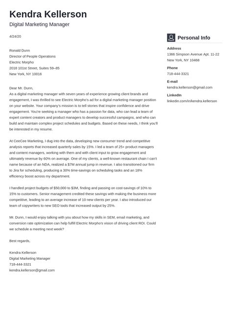 Digital Marketing Cover Letter Examples And Writing Guide