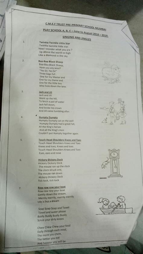 Pre Primary School Humpty Dumpty Jack And Jack One Life Worksheets