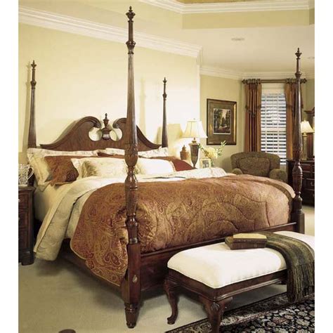 American Drew Cherry Grove Pediment Poster King Bed 791 378r