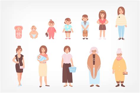 Life Cycle Set Life Cycles Human Life Cycle Character Design