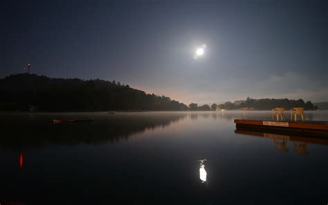 Photography Landscape Water Night Moon Reflection