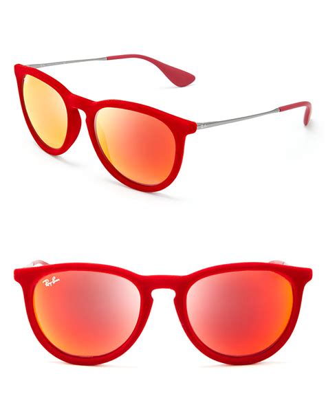 Ray Ban Velvet Round Keyhole Sunglasses In Red For Men Lyst