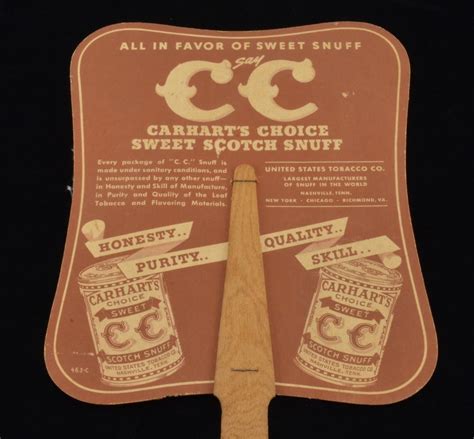 Sold Price Vintage Carharts Choice Sweet Scotch Snuff Fan April