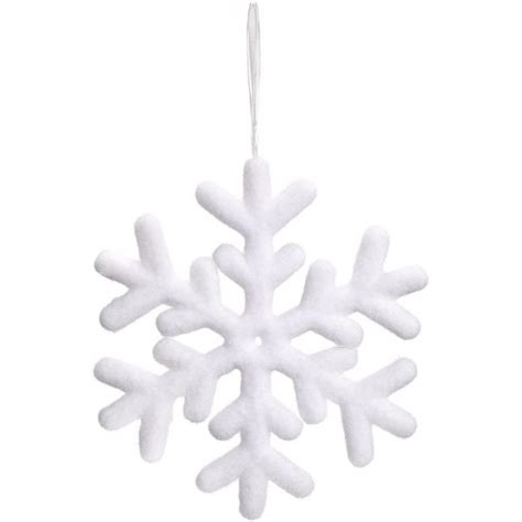 Flocked White Snowflake Decoration Dzd