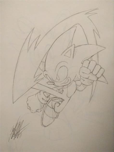 Sonic The Hedgehog With A Knife Drawing