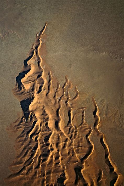 Field Of Longitudinal Sand Dunes In The Namib Desert Aerial Photo By