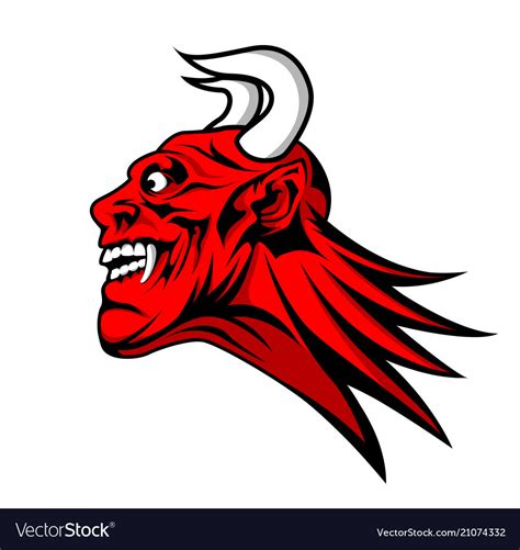 Devil Satan Head Mascot Royalty Free Vector Image