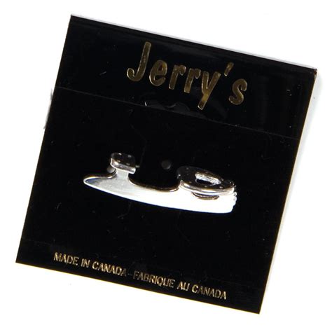 Jerrys Silver Ice Skate Blade Pin Badge Brooch