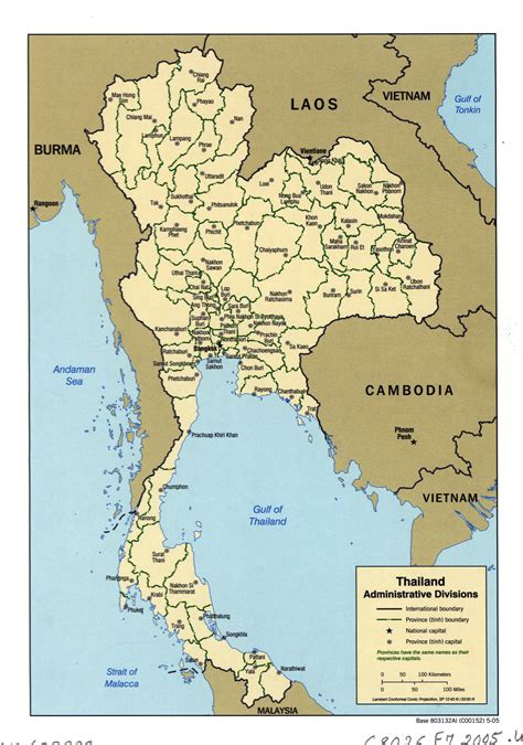 Grande Detallado Mapa De Administrativas Divisiones De Tailandia