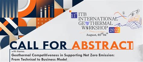 Call For Abstracts 11th Itb International Geothermal Workshop 2022