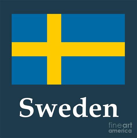 The flag of sweden (swedish: Sweden Flag And Name Digital Art by Frederick Holiday