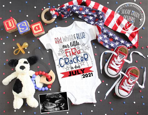 4th Of July Custom Baby Announcement Digital File Etsy July Baby