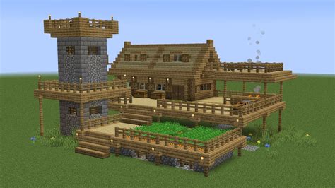 Minecraft How To Build A Starter House With Tower Youtube