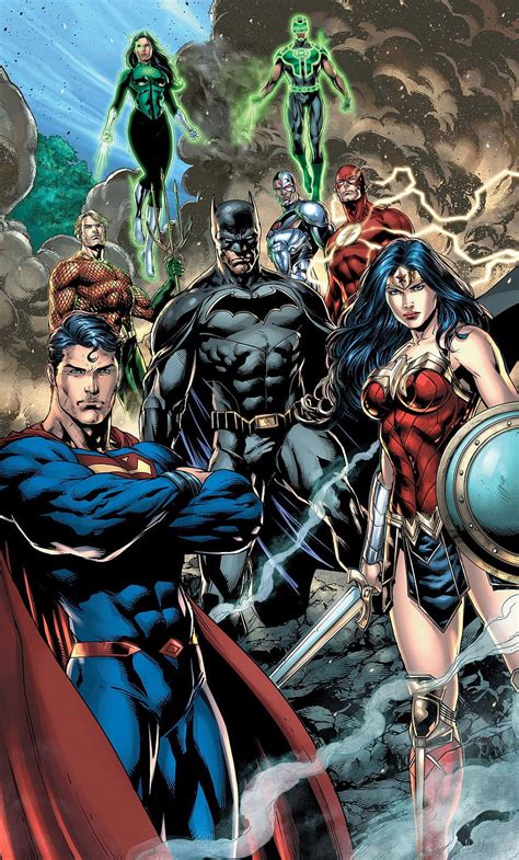 Justice League Dc Comic Art Iphone 6 Liga Keadilan Android Wallpaper
