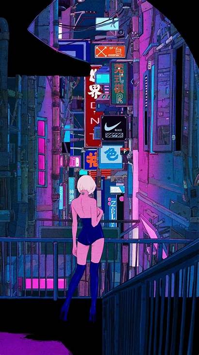 Cyberpunk Tokyo Japan Neon Anime Aesthetic Unique