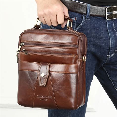 New Business Mens Bags Handbags Genuine Leather Messenger Shoulder Bags