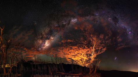 Fondos De Pantalla Estrellas Noche Nubes Galaxia Naturaleza Lago