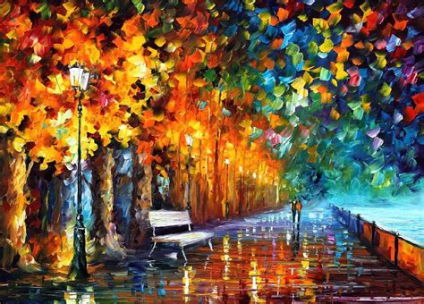 Way To Home Palette Knife Oil Painting On Canvas By Leonid Afremov