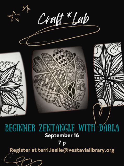Craftlab Beginner Zentangle With Darla Vestavia Hills Library In