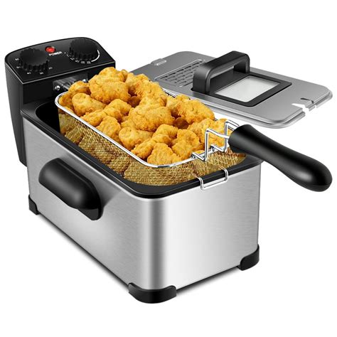 32 Quart Electric Deep Fryer 1700w Stainless Steel Timer Frying Basket