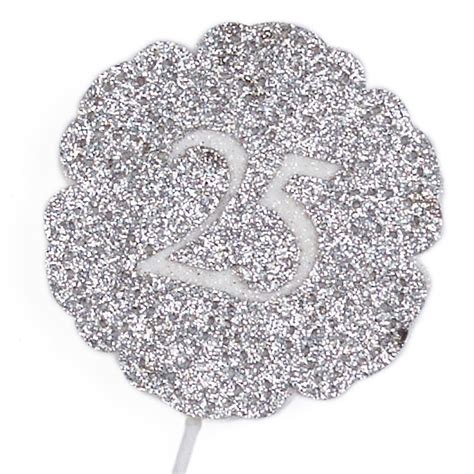 Silver 25th Anniversary Floral Picks Anniversary 25th And 50th
