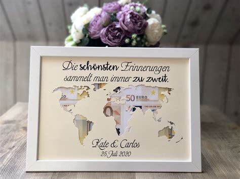 Geldgeschenk Weltkarte Wedding Gift Money Money Frame Wedding Money