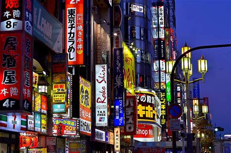 Hd Wallpaper Japan Lights Neon Tokyo Shinjuku Urban City Text