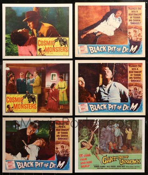 3s0121 Lot Of 8 1950s Horrorsci Fi Lobby Cards And