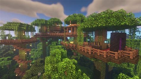 Jungle Treehouse Starter Base Minecraft Map