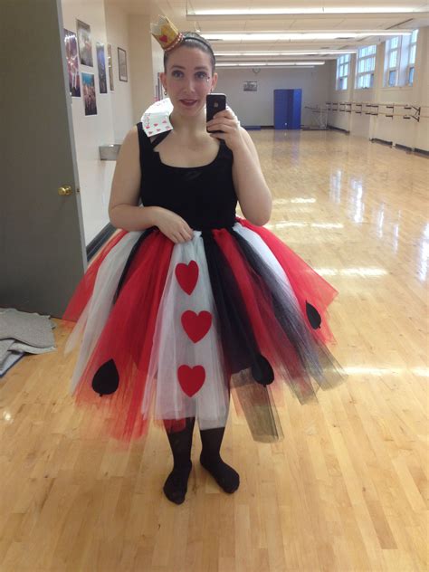 diy queen of hearts costume tutu is a tie tutu collar is made of cards and headband is a dec