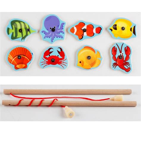 1 Piece Baby Wooden Toys Magnetic Fishing Game Jigsaw Puzzle Board 3d