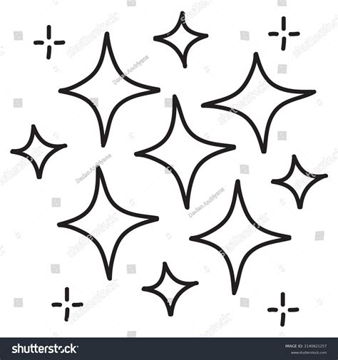 Doodle Set Vector Stars Sparkle Icon Stock Vector Royalty Free