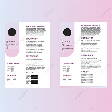 The best resume sample for your job application. Cv Resume Design With 2 Gradients Color For Fresh Graduate ...