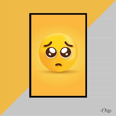 Pleading Face Emoji Wall Art Orner Store