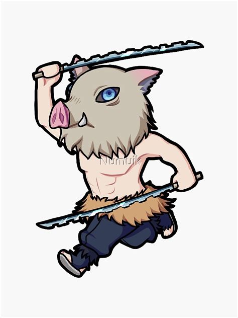 Demon Slayer Inosuke Hashibira Sticker By Numuik Redbubble