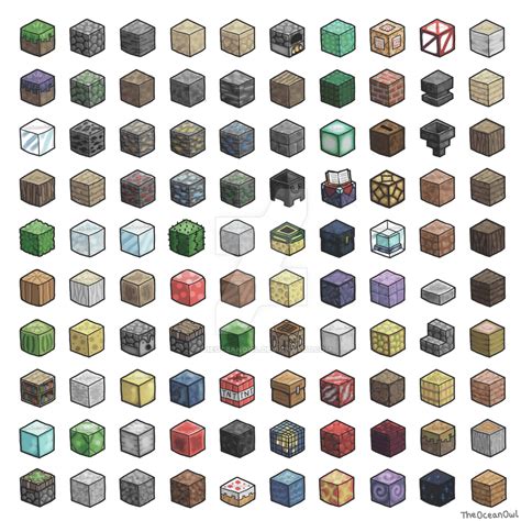 100 Minecraft Blocks By Theoceanowl On Deviantart