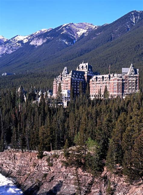 Banff Springs Hotel Canada Stock Photo Image Of Springtime Nature