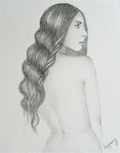 Nude Custom Pencil Drawing Personalized Hand Sketch From Etsy