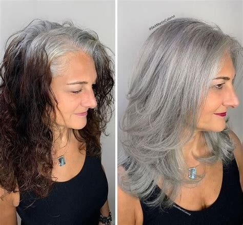 Instead Of Covering Grey Roots This Hairdresser Makes Clients Embrace