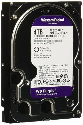 Wd Purple Cctv Surveillance Hard Disk Storage Capacity 4tb At Rs 4699