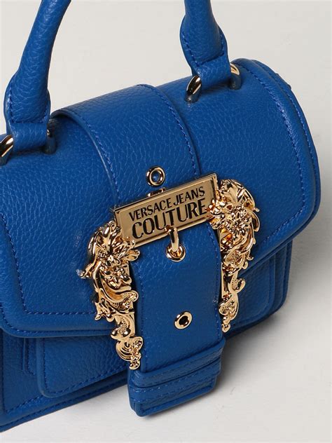 Versace Jeans Couture Bag In Textured Synthetic Leather Blue