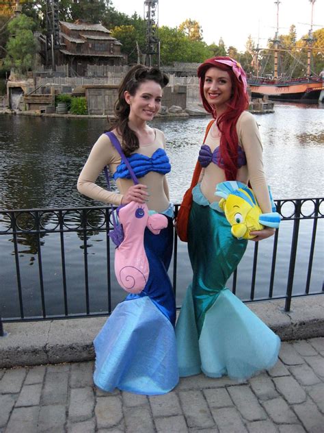 The Little Mermaid Ariel And Aquata Costume Cosplay With Flounder And