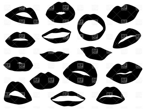 10 Lips Silhouette Vector Images Vector Face Silhouette Mouth Open